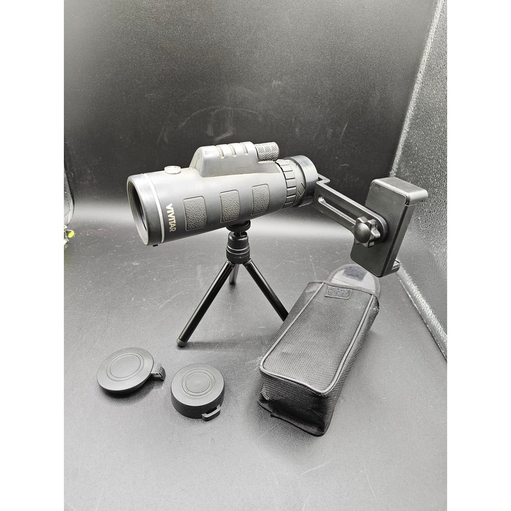 Vivitar 10x40 Monocular Telescope with Tripod Smartphone Adapter and Case Black
